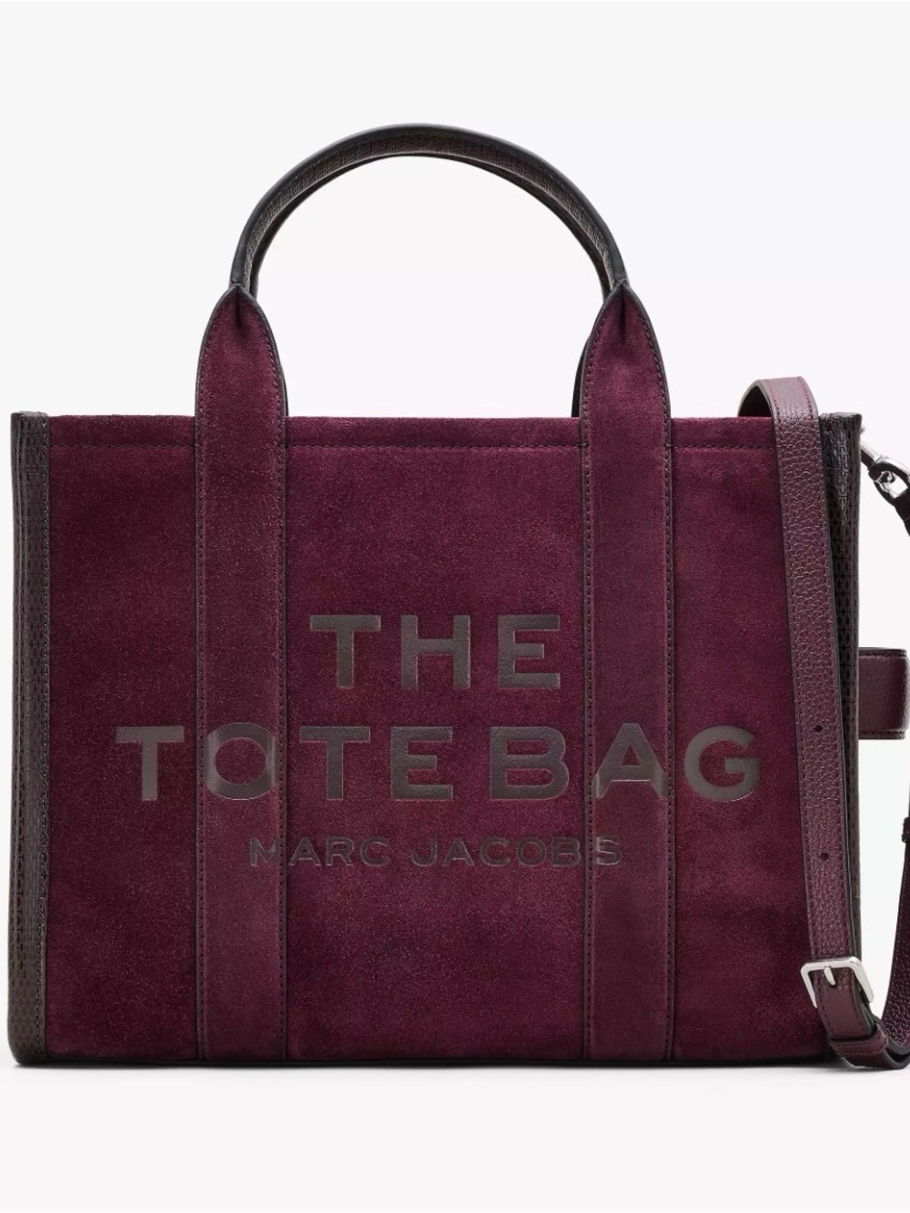 NWT Marc Jacobs The Suede Medium Tote Bag – Dark Plum (Factory Sealed)